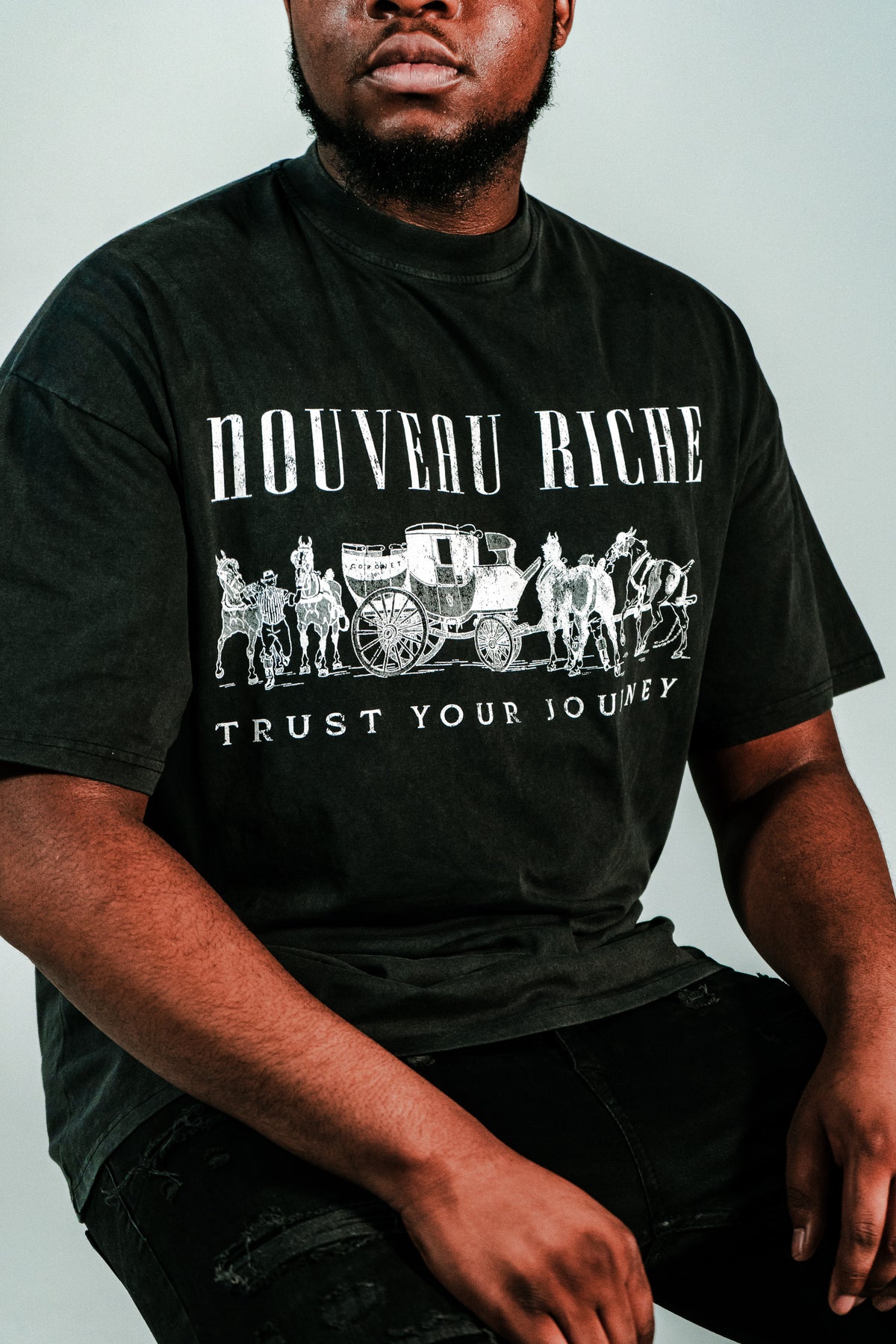 T-shirt Vintage Tutanchamun Urban Backwoods - Homme - Noir - Taille XL - Coton épais 190g